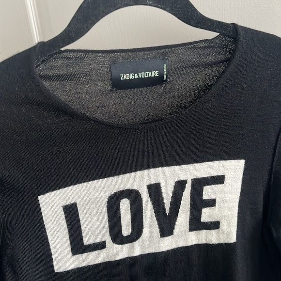 Zadig & Voltaire Gwendal Love Sweater in Black (100% Merino wool) - Picture 3 of 6